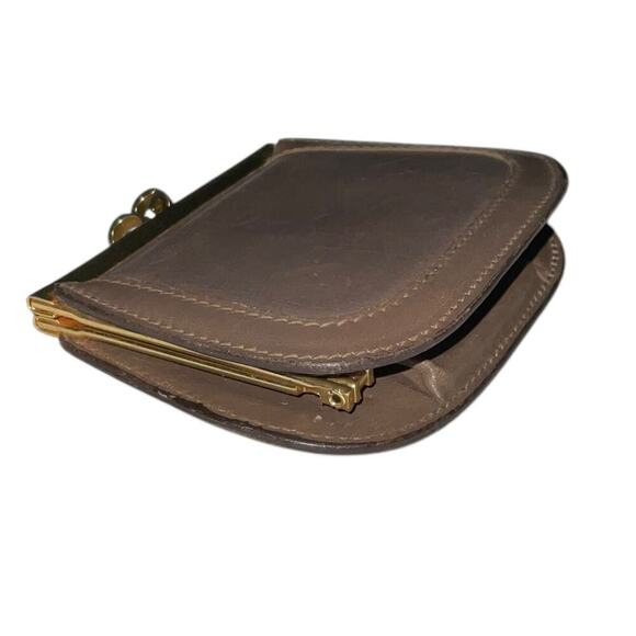 Gucci Vintage Mini Brown Leather GG Clasp lock Purse Coin Case - Picture 6 of 16